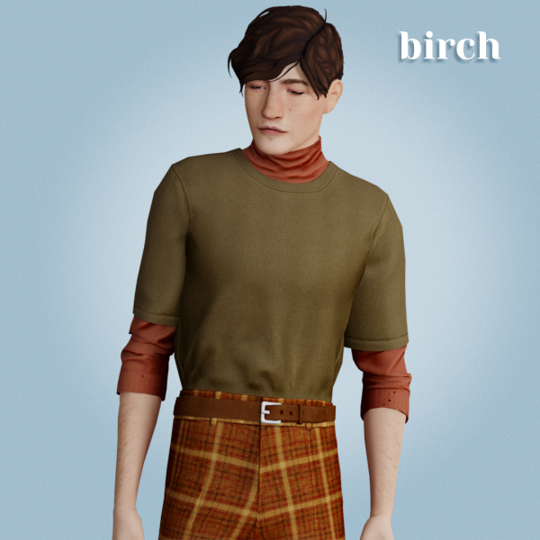Alpha Birch top by amelylina - The Sims 4 Custom Content