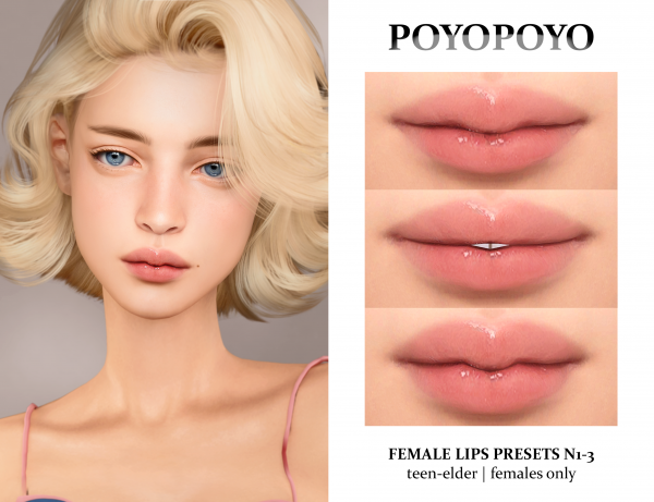 Mix Female Lips Presets N1 3 by simsfinds - The Sims 4 Custom Content