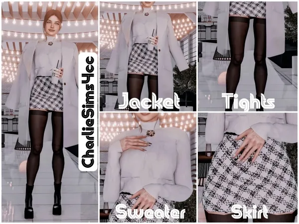 Alpha Winter Sweater Skirt Jacket acc - The Sims 4 Custom Content