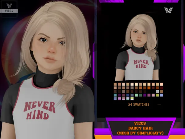 Alpha VICCS_ DARCY HAIR CONVERTED FOR KIDS (MESH by SKYSIMSSIMPLICIATY) - The Sims 4 Custom Content