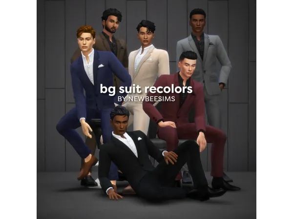 Maxis Match base game suit recolors by newbeesims - The Sims 4 Custom Content