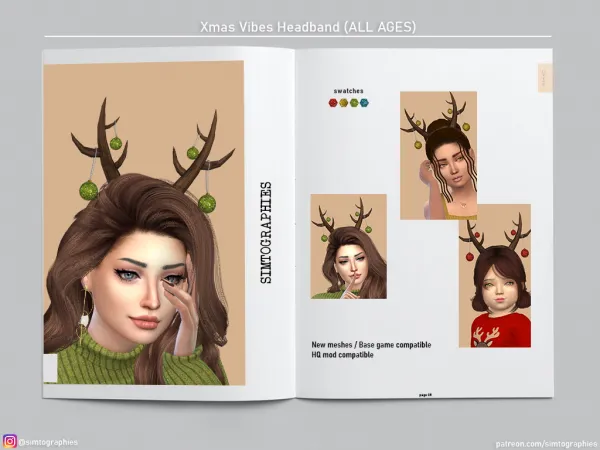 Alpha Xmas Vibes Headband - The Sims 4 Custom Content