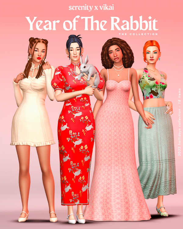 Maxis Match YEAR OF THE RABBIT COLLECTION by simsfinds - The Sims 4 Custom Content