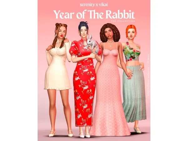 Maxis Match YEAR OF THE RABBIT COLLECTION by ImVikai PART 2 - The Sims 4 Custom Content