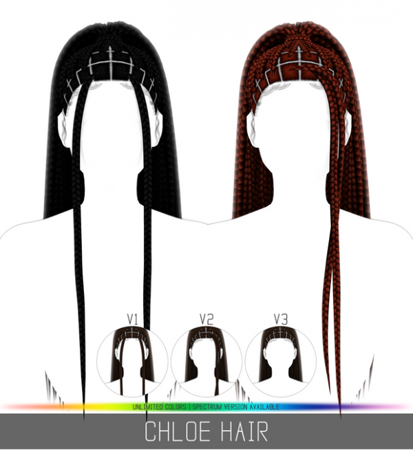 Mix CHLOE HAIR by simsfinds - The Sims 4 Custom Content