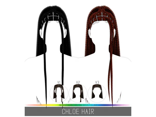Mix CHLOE HAIR by simpliciaty - The Sims 4 Custom Content