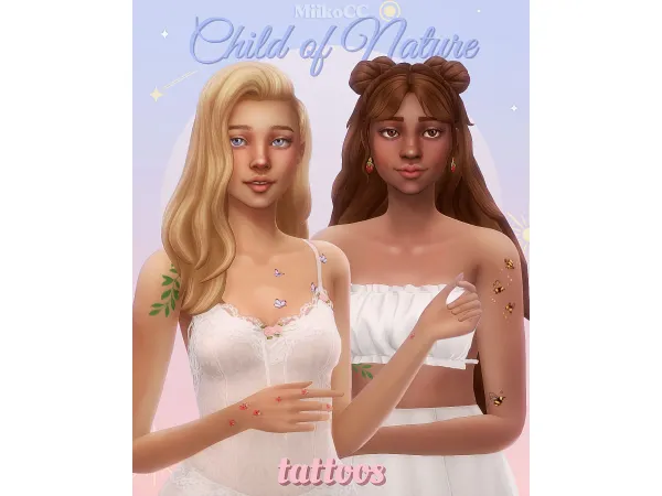 Mix Child of Nature Tattoos by Miiko - The Sims 4 Custom Content