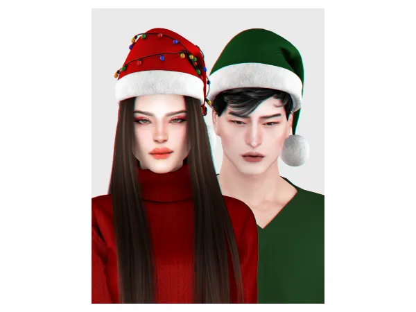 Alpha Santa Hat Christmas Lights by BackTrack - The Sims 4 Custom Content