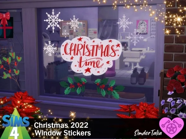 Maxis Match Christmas 2022 Window Stickers - The Sims 4 Custom Content
