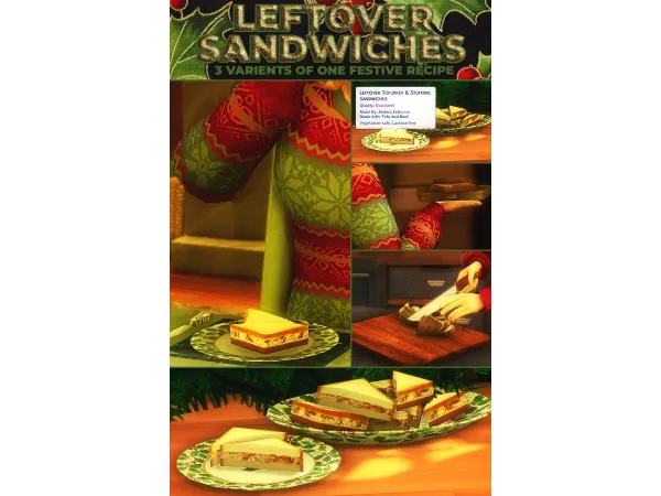 Maxis Match Leftover Sandwiches New Custom Recipes by Robin - The Sims 4 Custom Content