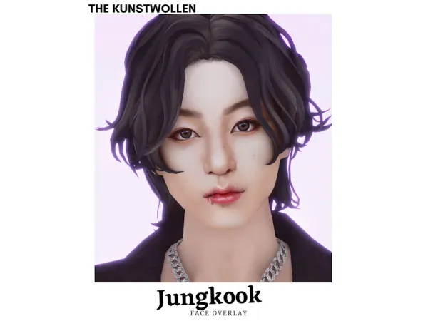 Mix Jungkook Face Overlay by THE KUNSTWOLLEN - The Sims 4 Custom Content