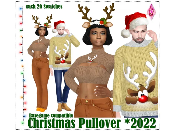 Mix Christmas Pullover 2022 by Annett's Sims 4 Welt ASW - The Sims 4 Custom Content