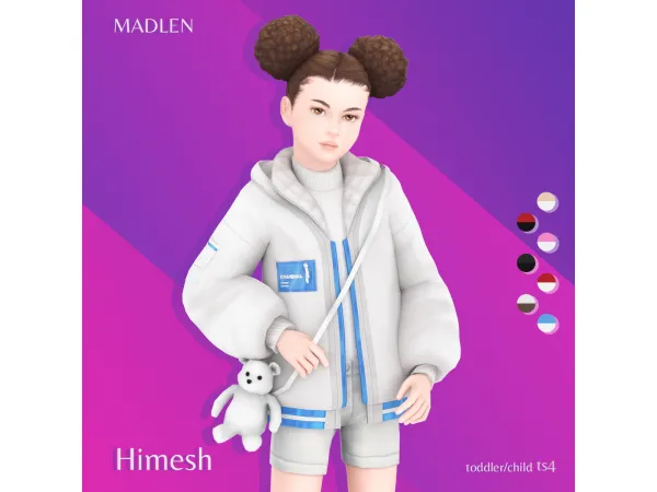 Maxis Match Himesh Jacket Teddy Bag by Madlen - The Sims 4 Custom Content