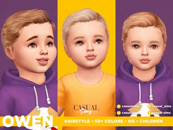 Alpha Owen Hairstyle Toddlers by Casual Sims - The Sims 4 Custom Content