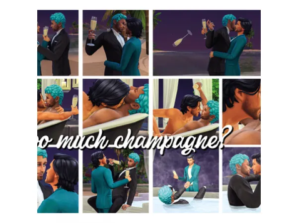 Mix Too much champagne by simmireen - The Sims 4 Custom Content