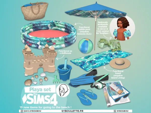 Mix PLAYA BEACH SIMS 4 by syboulette - The Sims 4 Custom Content