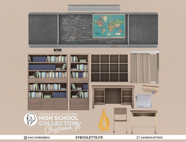 Alpha HIGH SCHOOL CLASSROOM SIMS 4 by simsfinds - The Sims 4 Custom Content