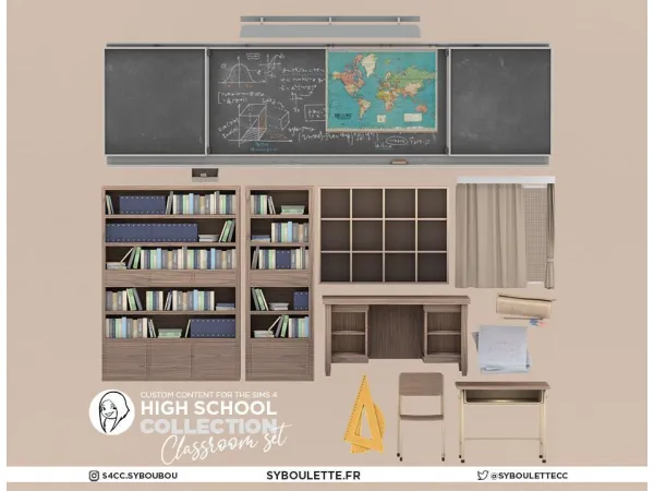 Alpha HIGH SCHOOL CLASSROOM SIMS 4 by syboulette - The Sims 4 Custom Content