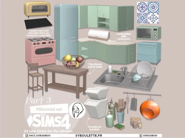 Alpha MILLENNIAL PART 3 KITCHEN SIMS 4 by syboulette - The Sims 4 Custom Content