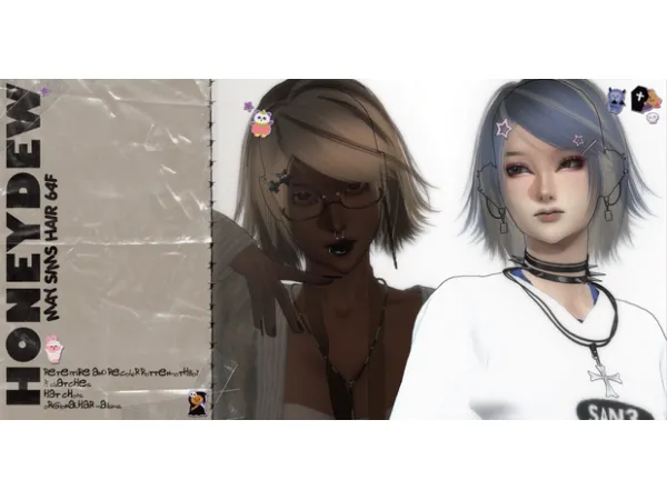 Alpha HONEYDEW HAIR by (ROTTENMOTHBOY) - The Sims 4 Custom Content