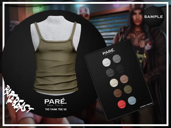 Alpha PARE Tio Tank Tee V2 Sample - The Sims 4 Custom Content