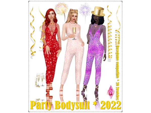 Maxis Match Party Bodysuit 2022 by Annett's Sims 4 Welt ASW - The Sims 4 Custom Content
