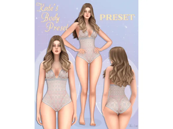 Alpha Kate's Body Preset by huien - The Sims 4 Custom Content