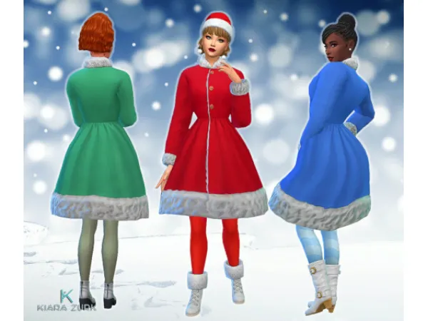 Maxis Match Women Christmas Coat - The Sims 4 Custom Content