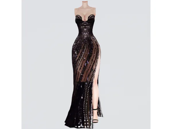 Alpha Yani Dress - The Sims 4 Custom Content