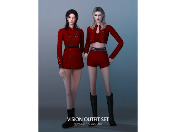 Alpha VISION Outfit Set by RONA_SIMS - The Sims 4 Custom Content