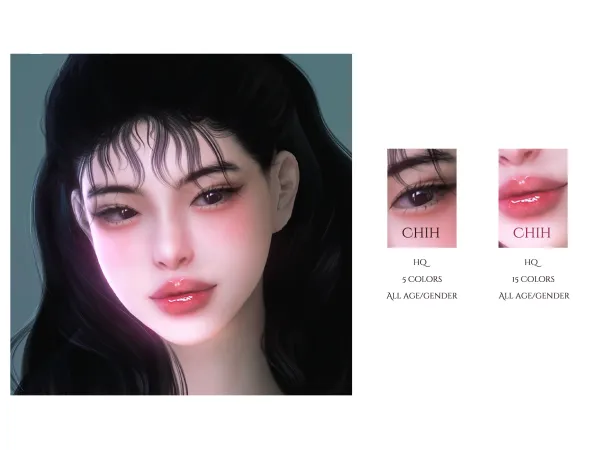 Alpha Lipstick S5 Eyes G6 by Chih - The Sims 4 Custom Content