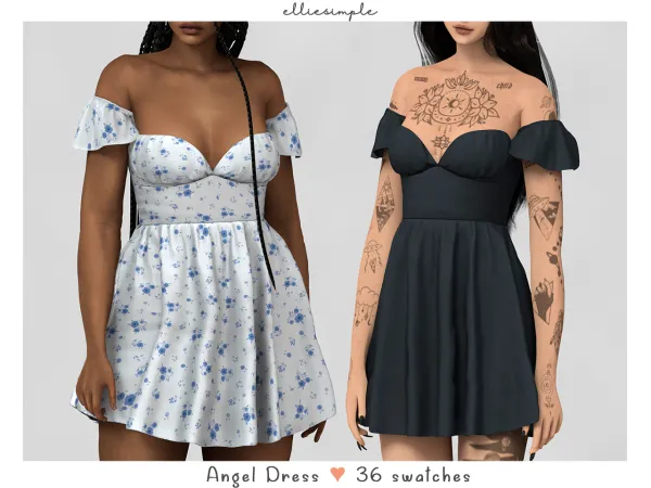 Alpha Elliesimple Angel Dress (early access) - The Sims 4 Custom Content