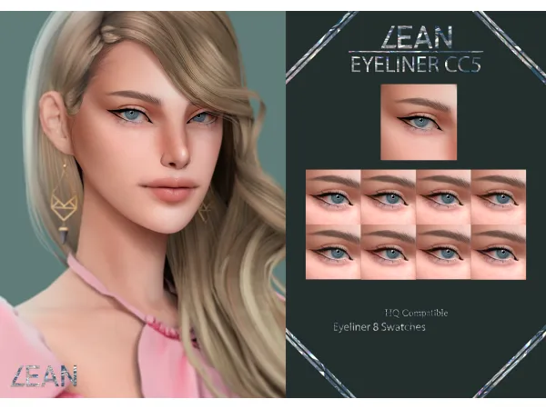 Alpha LEAN EYELINER CC5 by LEANSIMS - The Sims 4 Custom Content