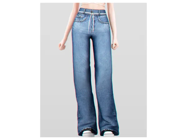 Alpha Long Baggy Jeans Pants by backtrackcc - The Sims 4 Custom Content