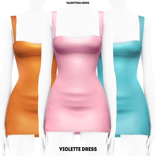 Alpha Violette Dress by valentinamuniz - The Sims 4 Custom Content