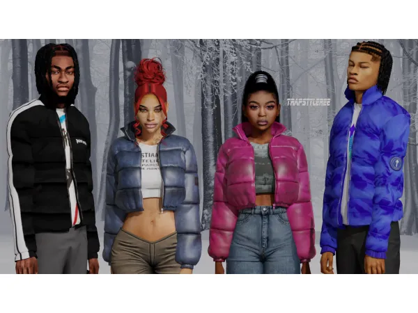 Alpha The Puffer Jacket by trapstyleree - The Sims 4 Custom Content