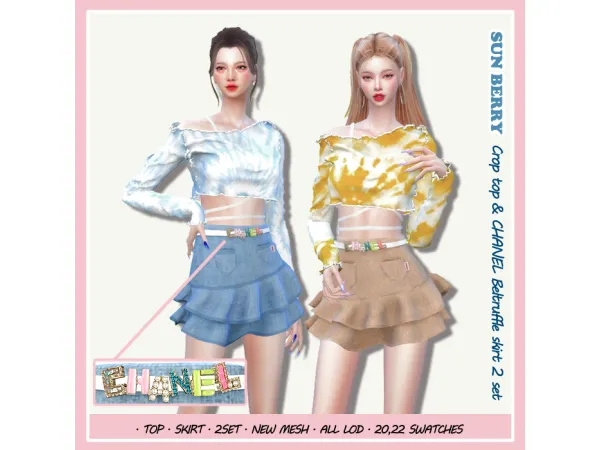 Alpha [SUNBERRY]GIFT SET CNEL skirt top71 2 by SUNBERRY - The Sims 4 Custom Content