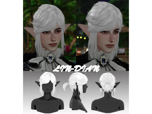 Alpha HAIR DIAN by LIN - The Sims 4 Custom Content