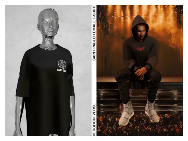 Alpha Saint Pablo Female T Shirt by bergdorfsims - The Sims 4 Custom Content