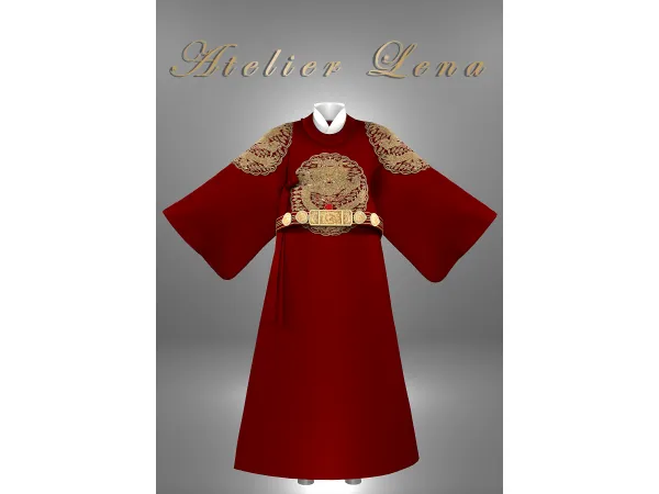 Alpha [Atelier Lena] New Gonryongpo Robe (FM) by Atelier Lena - The Sims 4 Custom Content