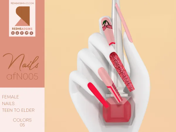 Alpha AF NAILS N005 - The Sims 4 Custom Content