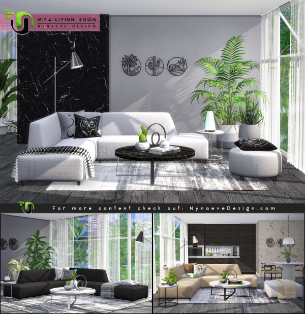 Alpha Mika Living Room by simsfinds - The Sims 4 Custom Content