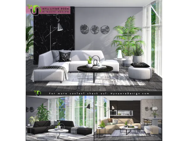 Mika Living Room by Nynaevedesign - The Sims 4 Custom Content