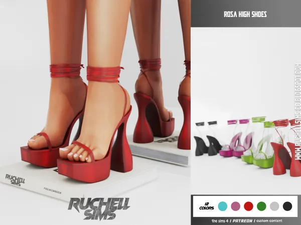 Alpha ROSA HIGH SHOES - The Sims 4 Custom Content
