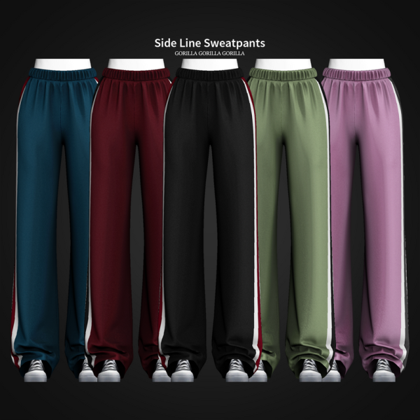 Alpha Side Line Sweatpants by simsfinds - The Sims 4 Custom Content