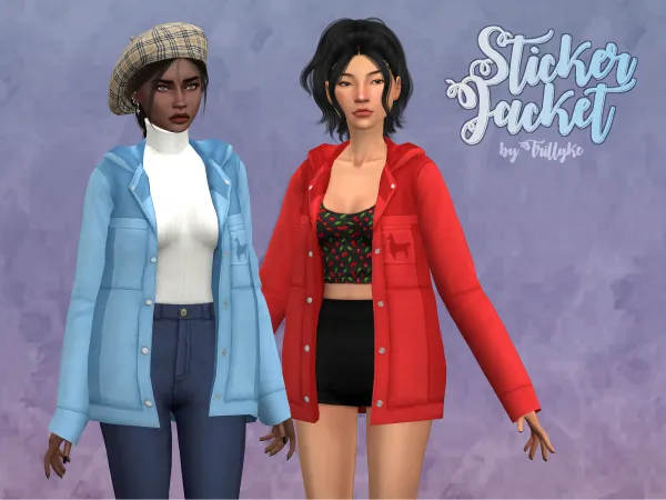 Maxis Match Sticker Jacket by Trillyke - The Sims 4 Custom Content