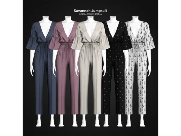 Alpha Savannah Jumpsuit by gorillax3 - The Sims 4 Custom Content