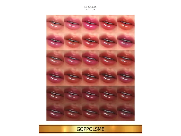 Alpha GPME GOLD Lips CC15 Add Color by GoppolsMe - The Sims 4 Custom Content