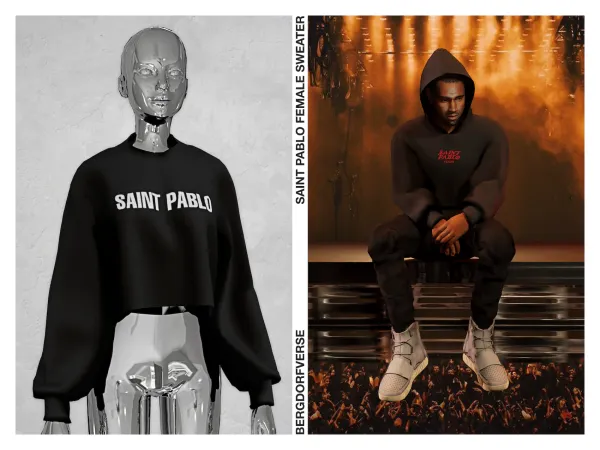 Alpha Saint Pablo Female Sweater by bergdorfsims - The Sims 4 Custom Content