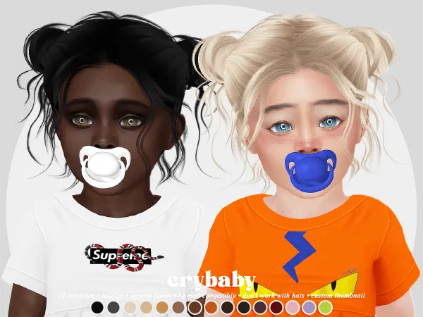 Alpha crybaby marie hair (s club) toddler f - The Sims 4 Custom Content